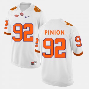 College Football #92 White Men's Bradley Pinion Clemson Jersey 534240-341