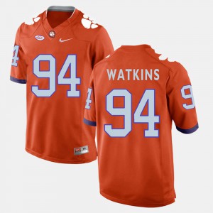 #94 College Football For Men's Carlos Watkins Clemson Jersey Orange 185393-171