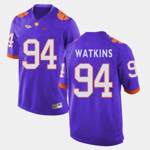 College Football #94 Purple Carlos Watkins Clemson Jersey Men's 611645-315