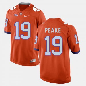 Orange Charone Peake Clemson Jersey #19 Men's College Football 808567-317