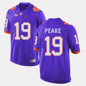 #19 College Football Purple Charone Peake Clemson Jersey Mens 252246-328