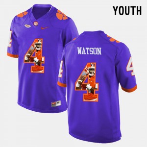 #4 Kids Pictorial Fashion Purple DeShaun Watson Clemson Jersey 898918-841