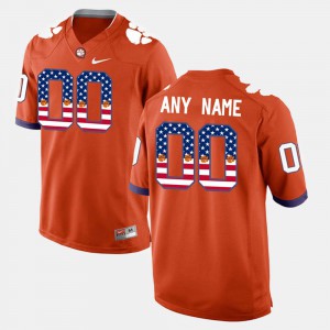 US Flag Fashion Clemson Customized Jerseys #00 Men Orange 348140-617