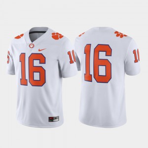 For Men's White Clemson Jersey College Football Game #16 662836-533