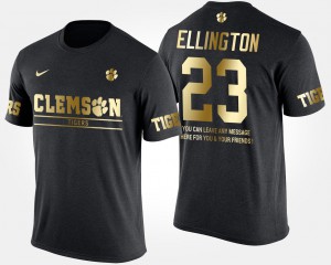 Short Sleeve With Message Black Andre Ellington Clemson T-Shirt #23 Gold Limited Mens 230245-179