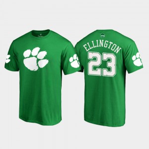 Kelly Green White Logo For Men's Andre Ellington Clemson T-Shirt #23 St. Patrick's Day 477532-309
