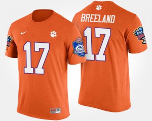 Orange For Men's #17 Bowl Game Atlantic Coast Conference Sugar Bowl Bashaud Breeland Clemson T-Shirt 440562-175