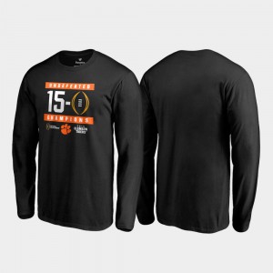 2018 National Champions For Men's Undefeated Long Sleeve College Football Playoff Black Clemson T-Shirt 919653-190
