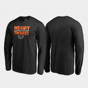 Black We Got Twins Long Sleeve College Football Playoff 2018 National Champions Clemson T-Shirt For Men 569593-604
