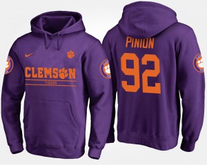 Bradley Pinion Clemson Hoodie #92 Purple For Men's 487025-309