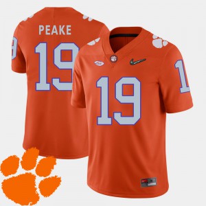 College Football Charone Peake Clemson Jersey 2018 ACC Orange #19 Men 872210-659
