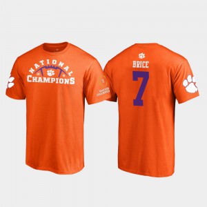 For Men's Chase Brice Clemson T-Shirt Pylon College Football Playoff Orange #7 2018 National Champions 637315-359