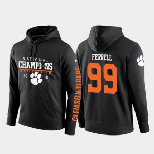 Black For Men's 2018 National Champions #99 College Football Pullover Clelin Ferrell Clemson Hoodie 141499-701