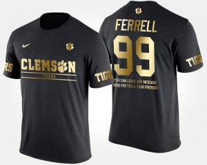 #99 Short Sleeve With Message Clelin Ferrell Clemson T-Shirt Men's Gold Limited Black 541269-227