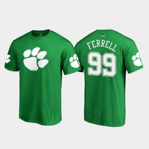 #99 White Logo Men St. Patrick's Day Kelly Green Clelin Ferrell Clemson T-Shirt 900440-433