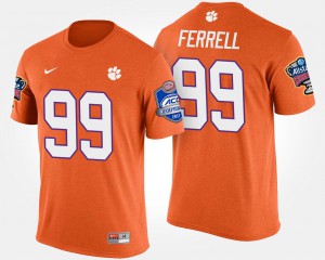 Clelin Ferrell Clemson T-Shirt #99 Atlantic Coast Conference Sugar Bowl Orange Men Bowl Game 591857-143