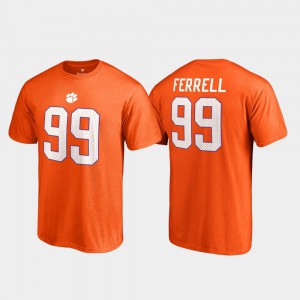 Clelin Ferrell Clemson T-Shirt College Legends For Men's #99 Name & Number Orange 801201-556