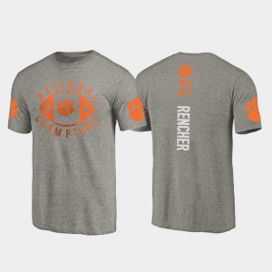 College Football Playoff Gray #21 2018 National Champions Darien Rencher Clemson T-Shirt For Men's 804011-325