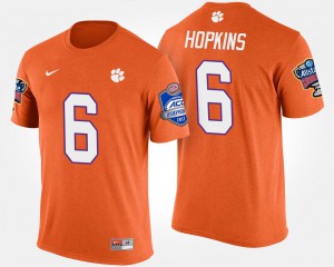 Orange DeAndre Hopkins Clemson T-Shirt Men's Atlantic Coast Conference Sugar Bowl Bowl Game #6 323341-190