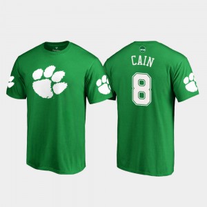 Deon Cain Clemson T-Shirt Kelly Green White Logo #8 St. Patrick's Day For Men's 853591-797
