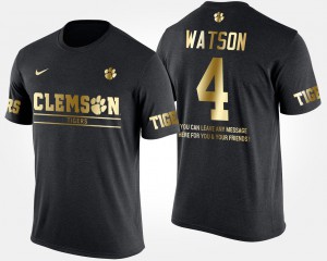 Deshaun Watson Clemson T-Shirt Short Sleeve With Message Men's #4 Gold Limited Black 798643-996