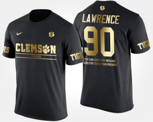 #90 Gold Limited Dexter Lawrence Clemson T-Shirt Short Sleeve With Message Mens Black 501779-378