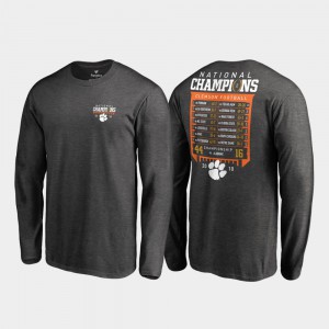 Hardcount Long Sleeve College Football Playoff Clemson T-Shirt For Men's 2018 National Champions Heather Gray 778576-745