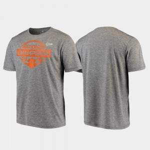 Heather Gray Mens Clemson T-Shirt Playaction Performance College Football Playoff 2018 National Champions 489536-295