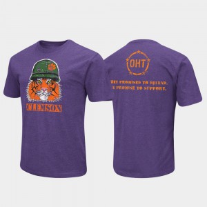 Heathered Purple Clemson T-Shirt Men's OHT Military Appreciation 619968-611