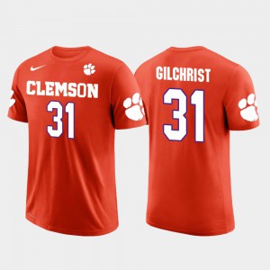 #31 Marcus Gilchrist Clemson T-Shirt Oakland Raiders Football Orange Future Stars Men 614455-340