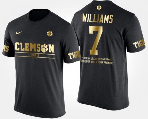 Gold Limited Mike Williams Clemson T-Shirt Black Short Sleeve With Message For Men's #7 395813-611