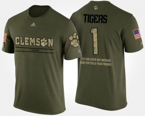 Clemson T-Shirt No.1 Short Sleeve With Message #1 Military Camo For Men's 229136-476