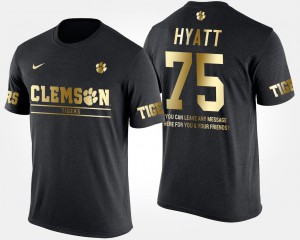For Men #75 Gold Limited Short Sleeve With Message Mitch Hyatt Clemson T-Shirt Black 473234-514