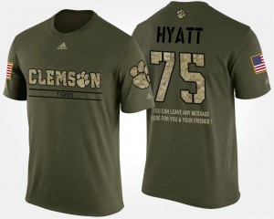 Camo Short Sleeve With Message Men's #75 Mitch Hyatt Clemson T-Shirt Military 588835-464