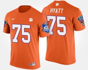 Orange Atlantic Coast Conference Sugar Bowl Men's Bowl Game #75 Mitch Hyatt Clemson T-Shirt 381022-331