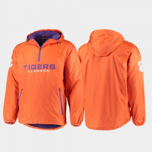 Mens Orange Clemson Jacket Base Runner Half-Zip 596754-791