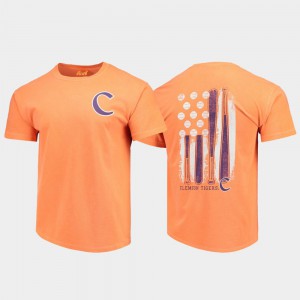 Orange Comfort Colors Baseball Flag Clemson T-Shirt Mens 756432-147