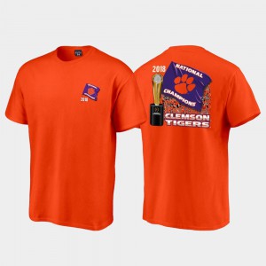 For Men's Clemson T-Shirt Orange Flag College Football Playoff 2018 National Champions 766608-170
