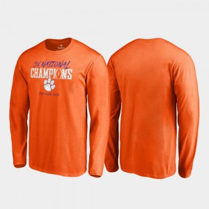 2018 National Champions For Men's Clemson T-Shirt Orange Hitch Long Sleeve College Football Playoff 476990-474