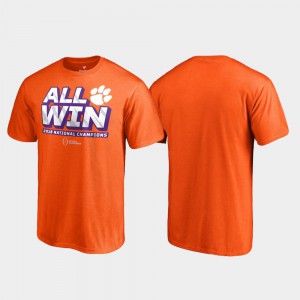 2018 National Champions Men Offtackle College Football Playoff Clemson T-Shirt Orange 785183-466