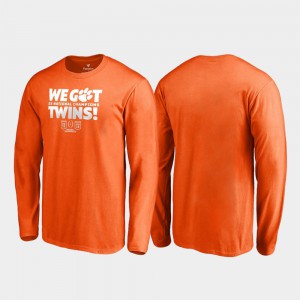 Clemson T-Shirt 2018 National Champions We Got Twins Long Sleeve College Football Playoff Orange For Men 906523-765