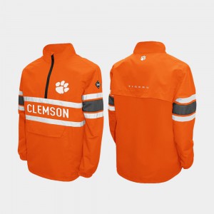 For Men Quarter-Zip Clemson Jacket Orange Alpha Windshell Pullover 553596-454