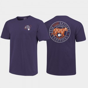 Purple Clemson T-Shirt For Men's Circle Comfort Colors College Football Playoff 2018 National Champions 263983-205