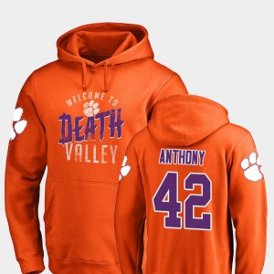 Logo Hometown Collection For Men Stephone Anthony Clemson Hoodie #42 Orange 661225-669