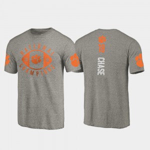 2018 National Champions T.J. Chase Clemson T-Shirt Men's #18 College Football Playoff Gray 596309-726