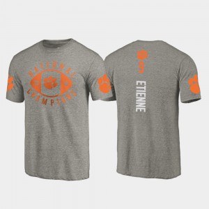 For Men's Gray 2018 National Champions #9 College Football Playoff Travis Etienne Clemson T-Shirt 772428-396