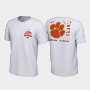 Mens Celebration Two-Hit College Football Playoff 2018 National Champions White Clemson T-Shirt 924858-973