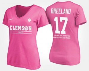 #17 Women's With Message Pink Bashaud Breeland Clemson T-Shirt 485913-128