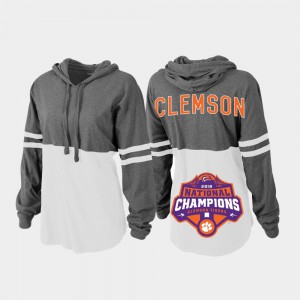 Clemson Hoodie Charcoal White College Football Playoff Pom Pom Jersey 2018 National Champions For Women's 353117-789