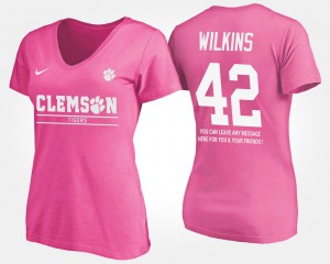 Pink #42 For Women's With Message Christian Wilkins Clemson T-Shirt 486052-194